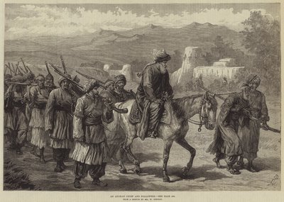 An Afghan Chief and Followers by William Crimea Simpson